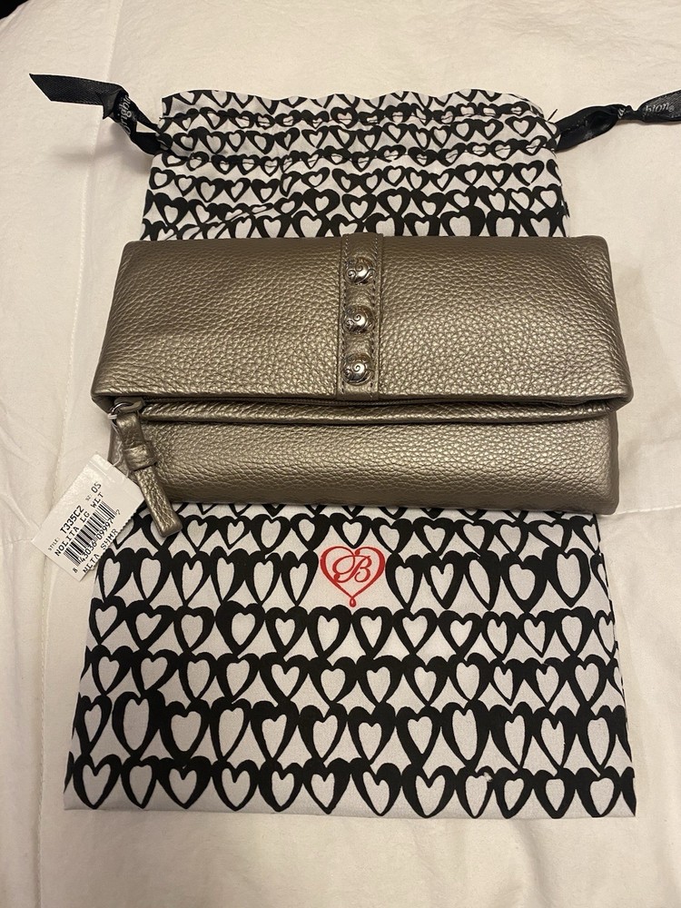 Brighton Silver Studded Folding Women's Wallet with Multi Card Slots