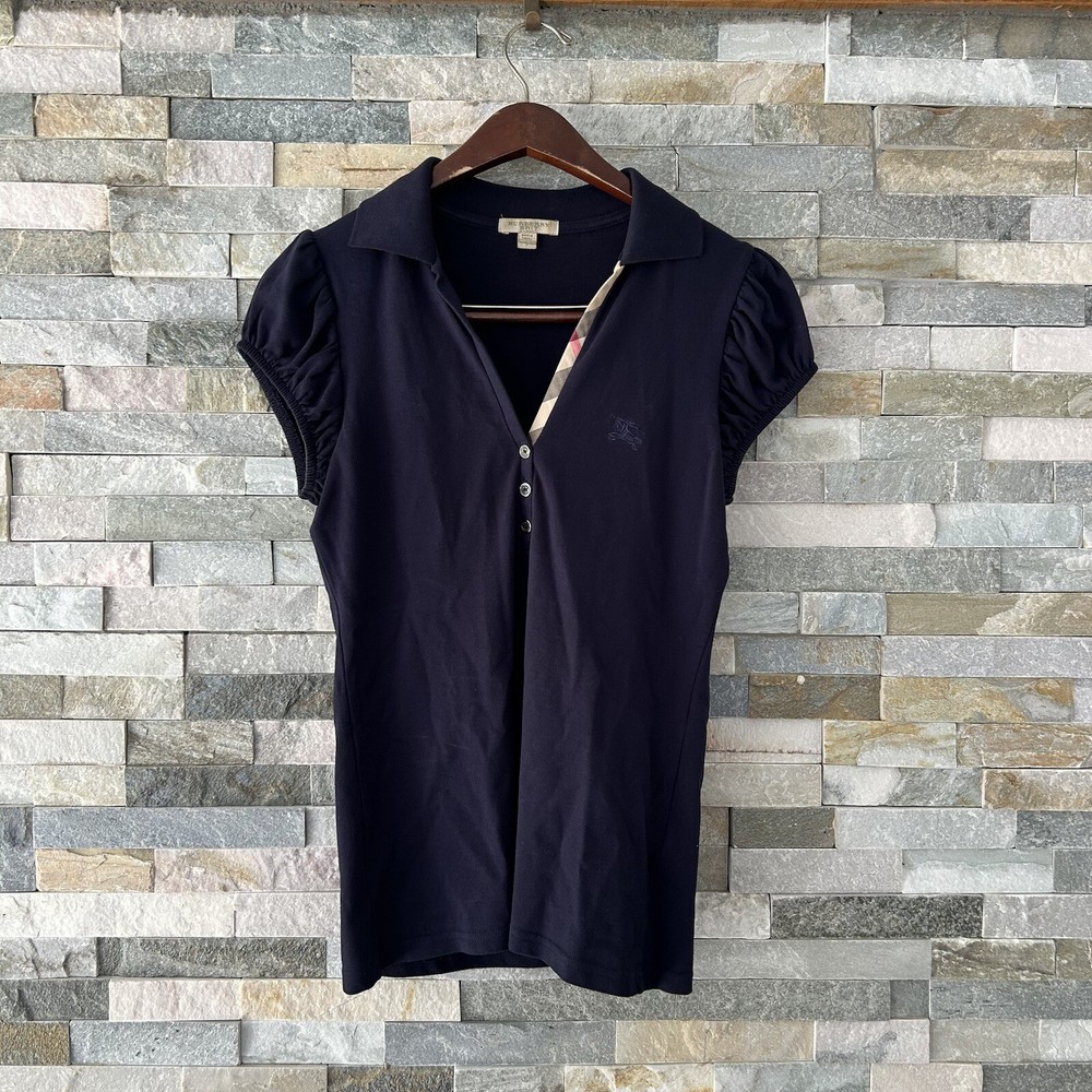 Burberry womens polo Blouse Shirt Nova Check Size Small