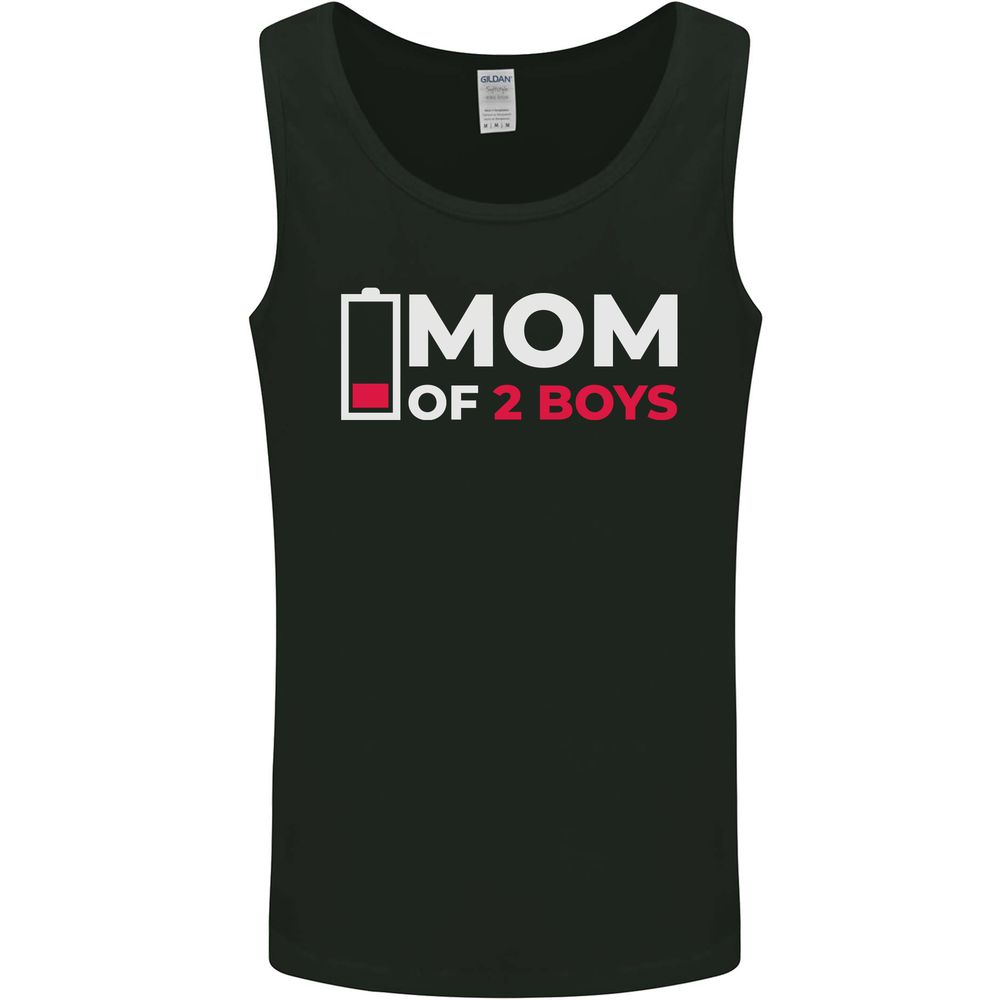 Mom of 2 Boys Funny Mothers Day Mens Vest Tank Top