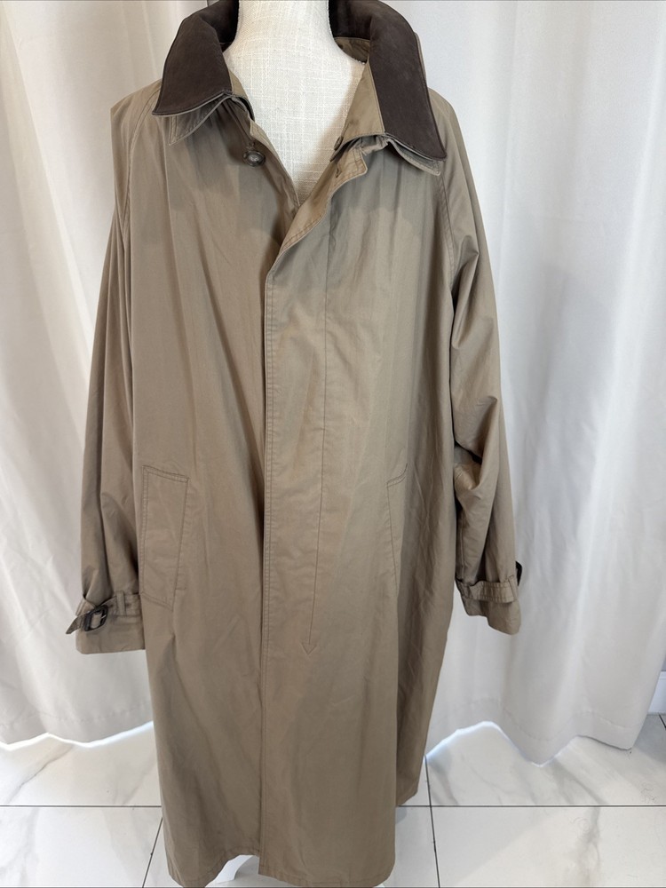 London Fog Men’s Taupe Long Lined Trenchcoat 46R