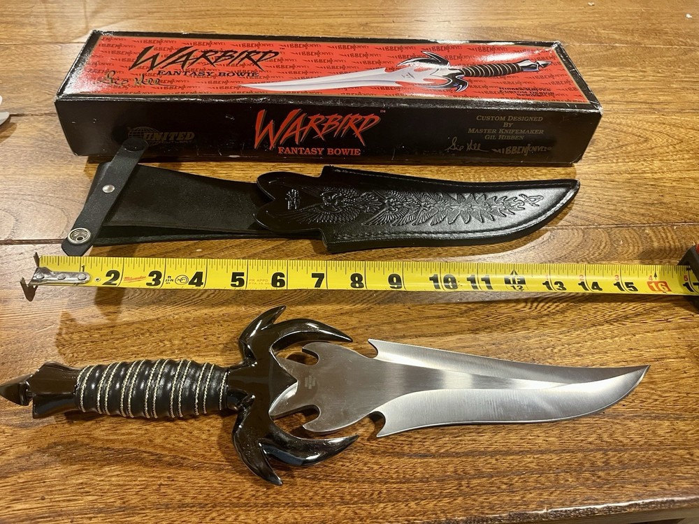 Gil Hibben Knives Warbird Fantasy Bowie Knife With Sheath & Box UC851