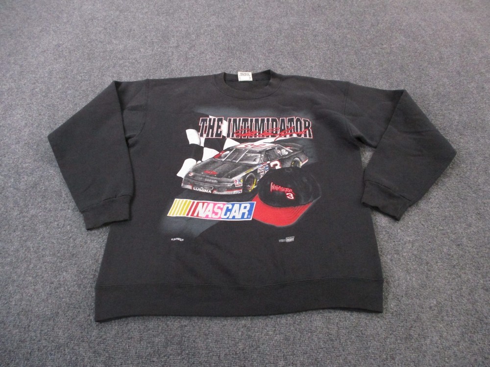 Vintage NASCAR Nutmeg Sweatshirt Mens L Car Racing USA Made Intimidator Graphic