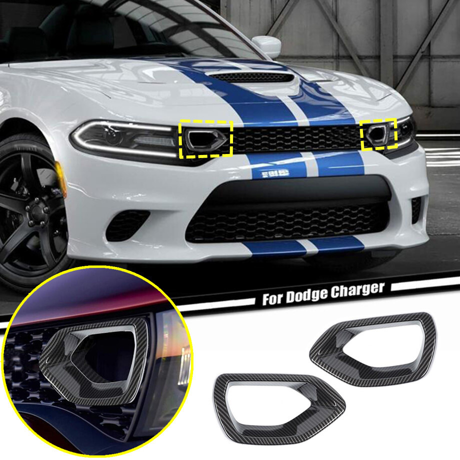 2015-2023 Dodge Charger ABS Carbon Fiber Style Front Grill Cover Trim