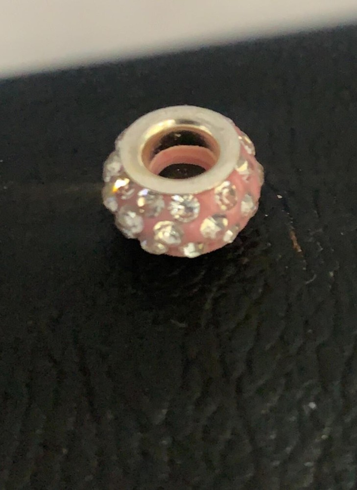 Elegant Mother’s Day Pale Pink Pandora-Style Crystal Spacer Bead Charm-image