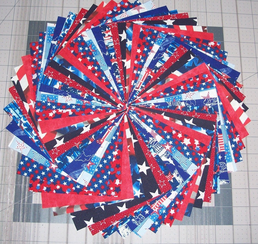 54-Piece Patriotic USA Fabric 5