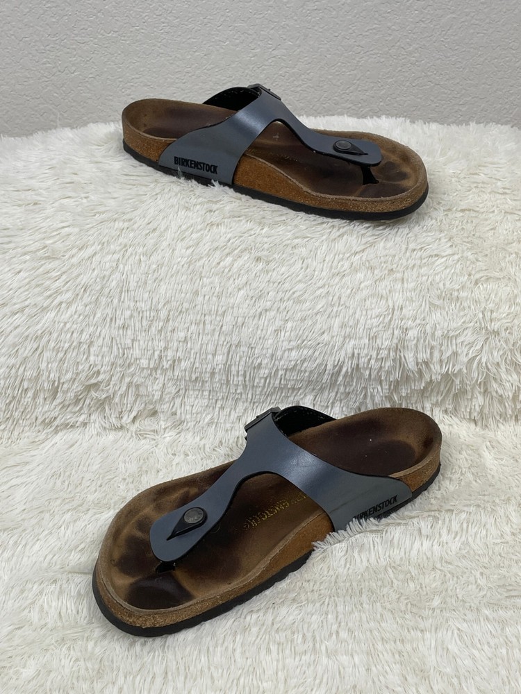 Birkenstock Gizeh Regular Fit Birko Flor Ice Pearl Onyx~US Men 8 Women 10 EUR 41