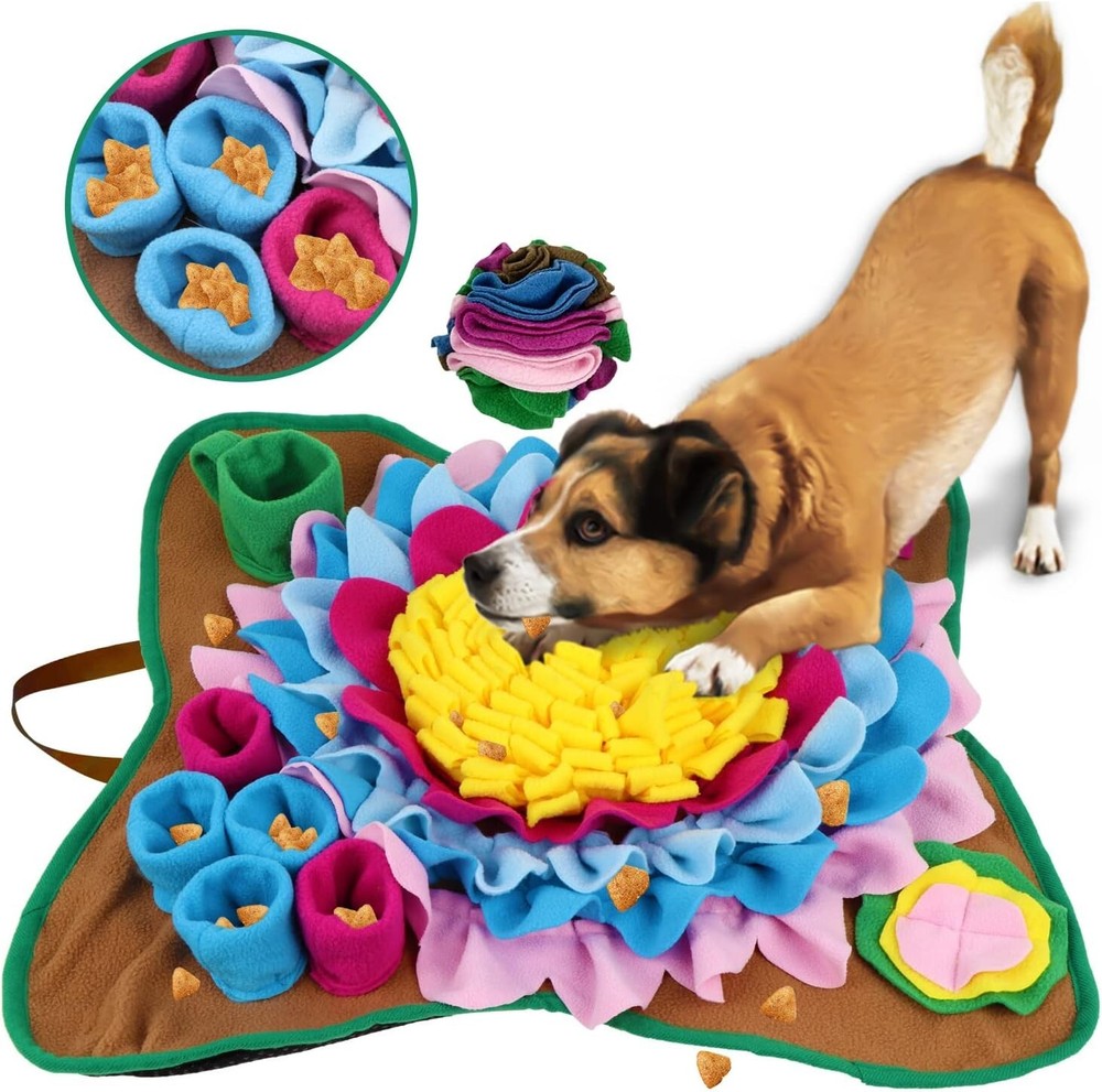 Interactive Dog Snuffle Mat for Treat Games and Anxiety Relief