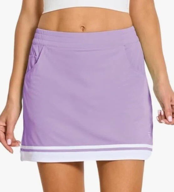 Maelreg Women's Lavender Tennis Golf Skort with Pockets Size L
