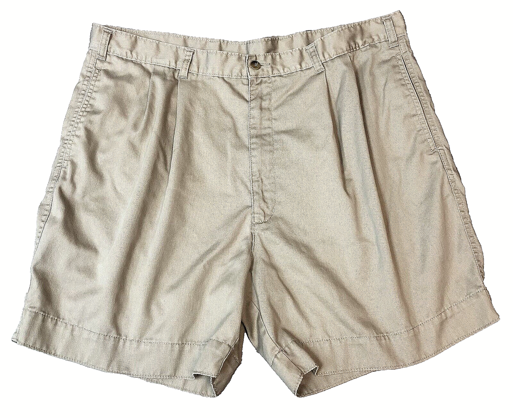 Dockers Shorts Mens 40 Tan Khaki Chinos Pockets Casual Cotton Golf Pleated Levis