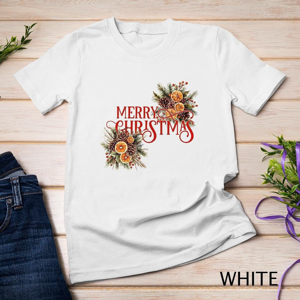 Unisex Festive Winter Wreath Holiday Graphic Funny Christmas T Shirt
