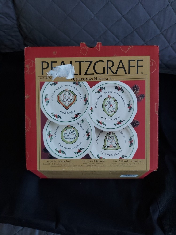 Vintage Pfaltzgraff Christmas Heritage 8 Inch Plates Set Missing 5 Includes 2-7 Plates  