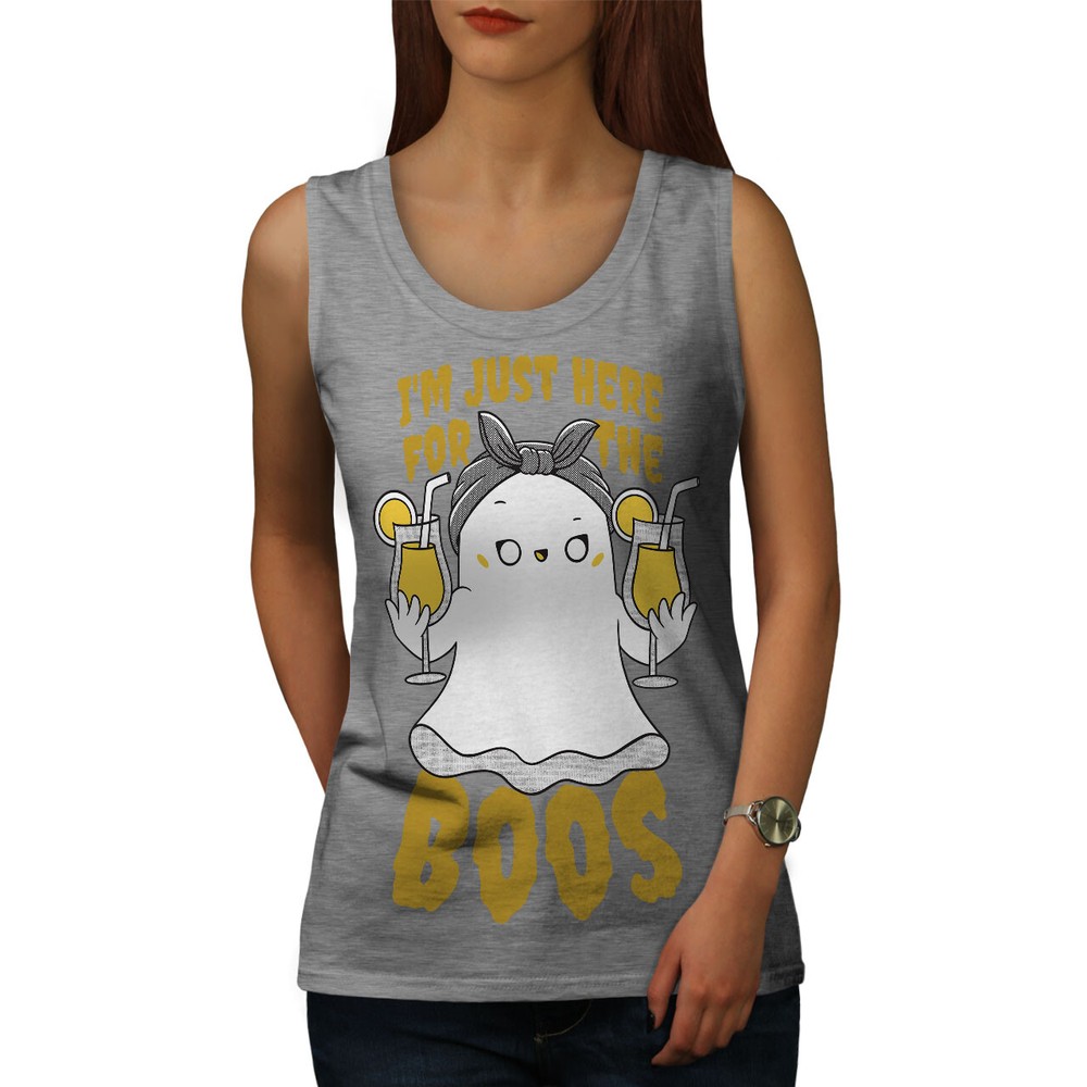 Wellcoda I'm Just Here For The Boos Halloween Womens Tank Top