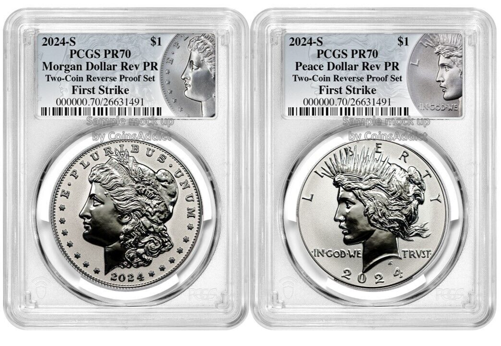 Presale 2024 S Morgan & Peace Silver $1 Reverse PCGS PR70 First Strike #763-image