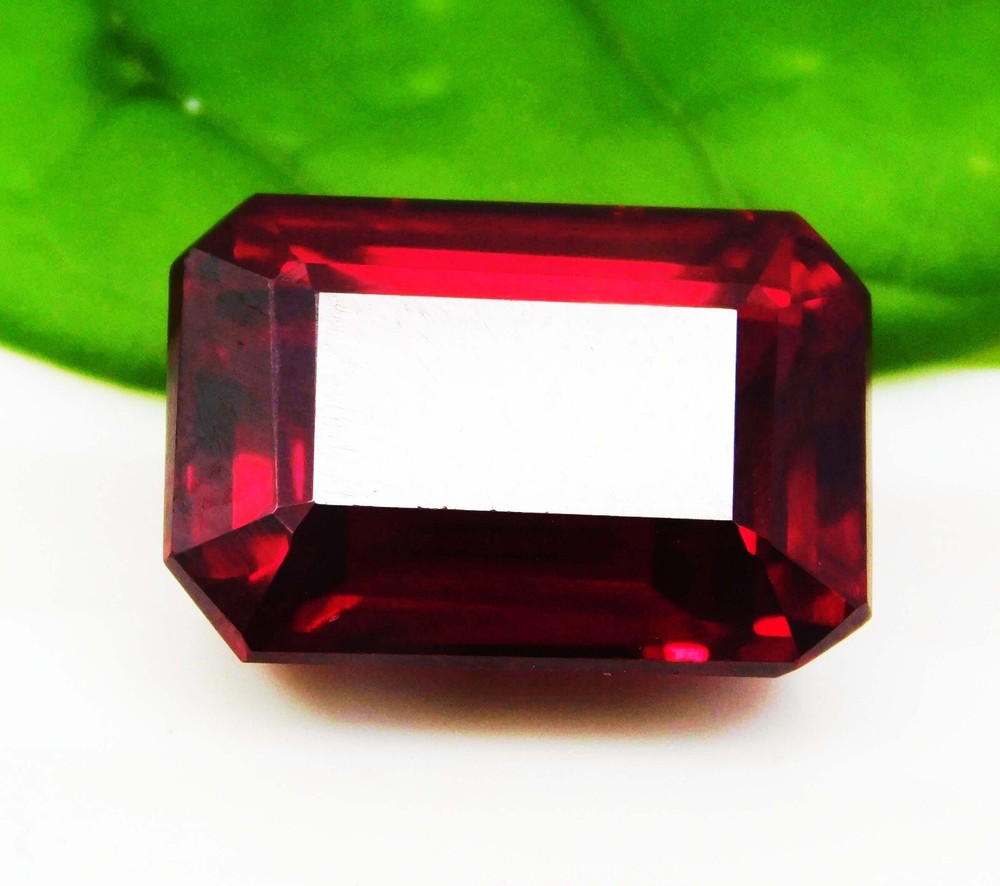 20.34Ct Mozambique Blood Red Ruby Loose Gemstone Certified Emerald Cut