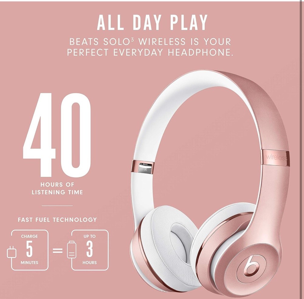 Beats by Dr. Dre Beats Solo3 Wireless On-Ear Headphones - Rose Gold