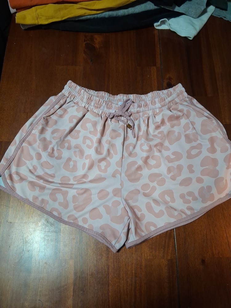Jess Lea Pink Womens Sequin Drawstring Shorts.  XL With Pockets