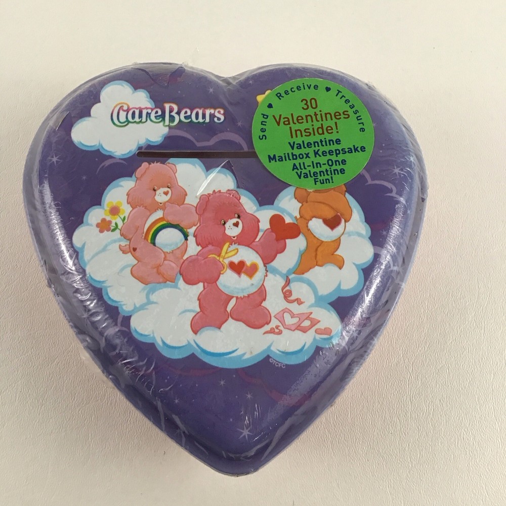 Care Bears Valentine Card Mailbox Tin Keepsake All-In-One Valentines Sealed 2003