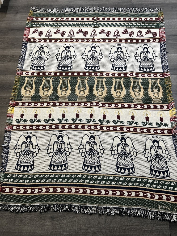 Christmas  Throw  Angels Blanket 57x44. 1996