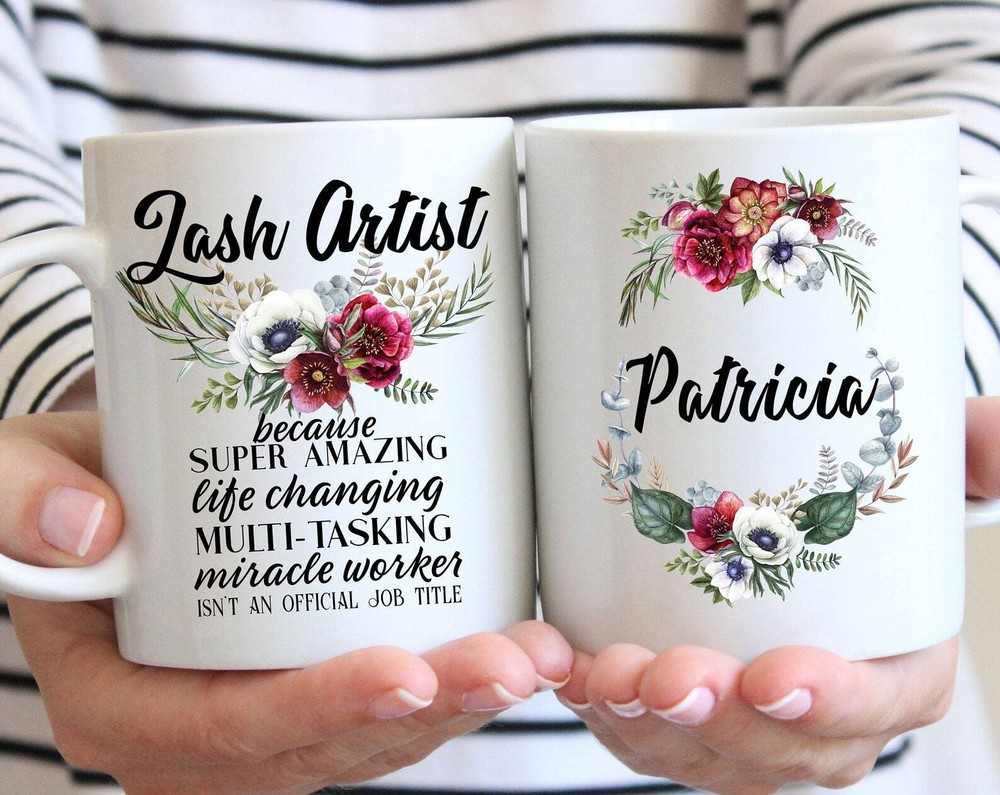 Lash Artist Floral Gift Mug For Women L Thank You Appreciation Birthday