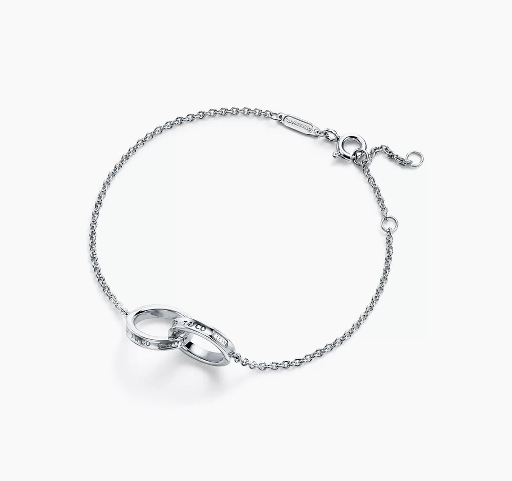 Tiffany & Co 1837 Sterling Silver Interlocking Circles Bracelet Needs Clamp Repair  