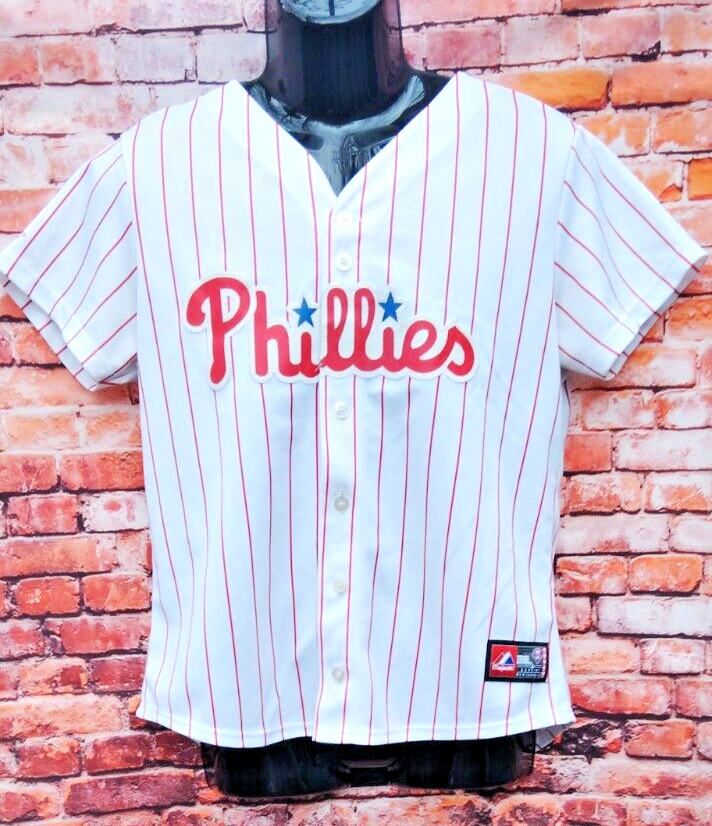 Majestic Pinstriped Philadelphia Phillies Jayson Werth #28 Embroidered  Jersey