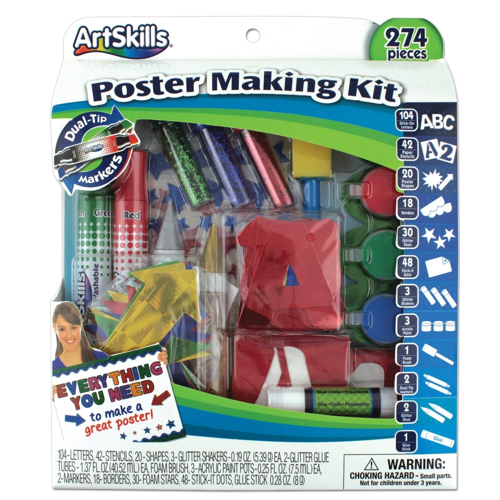 Poster Making Kit Arts and Crafts Supplies Includes Washable Markers