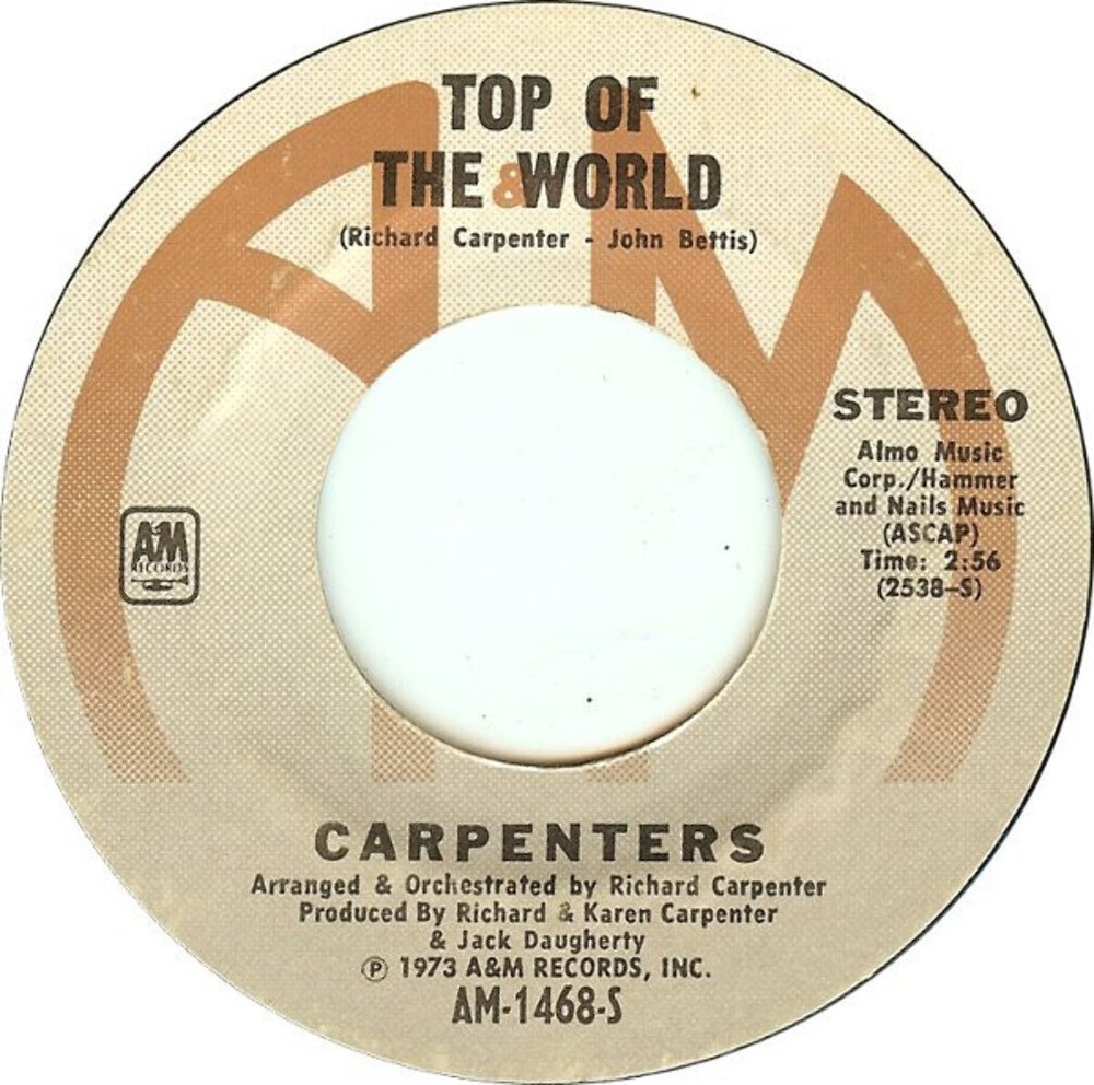 Carpenters - Top Of The World - A&M Records - AM-1468-S - 7