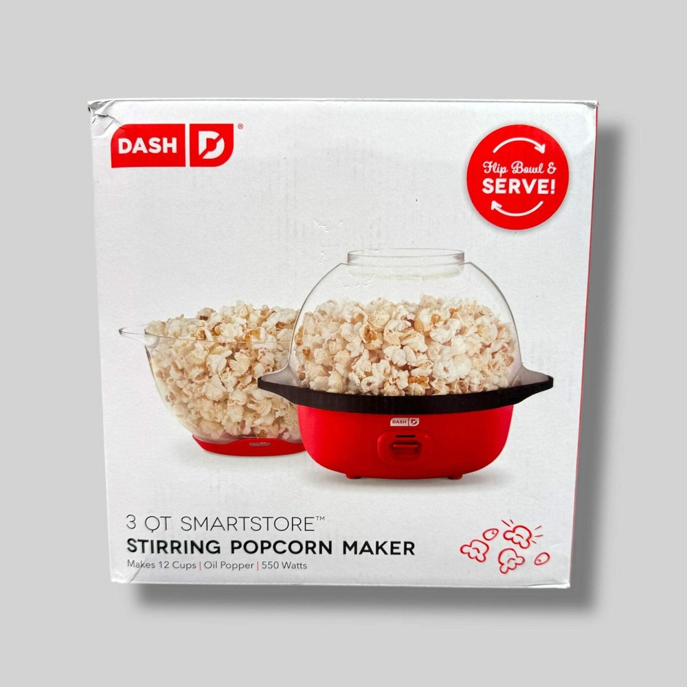 DASH SmartStore Red Popcorn Maker Open Box Tested Excellent Condition  