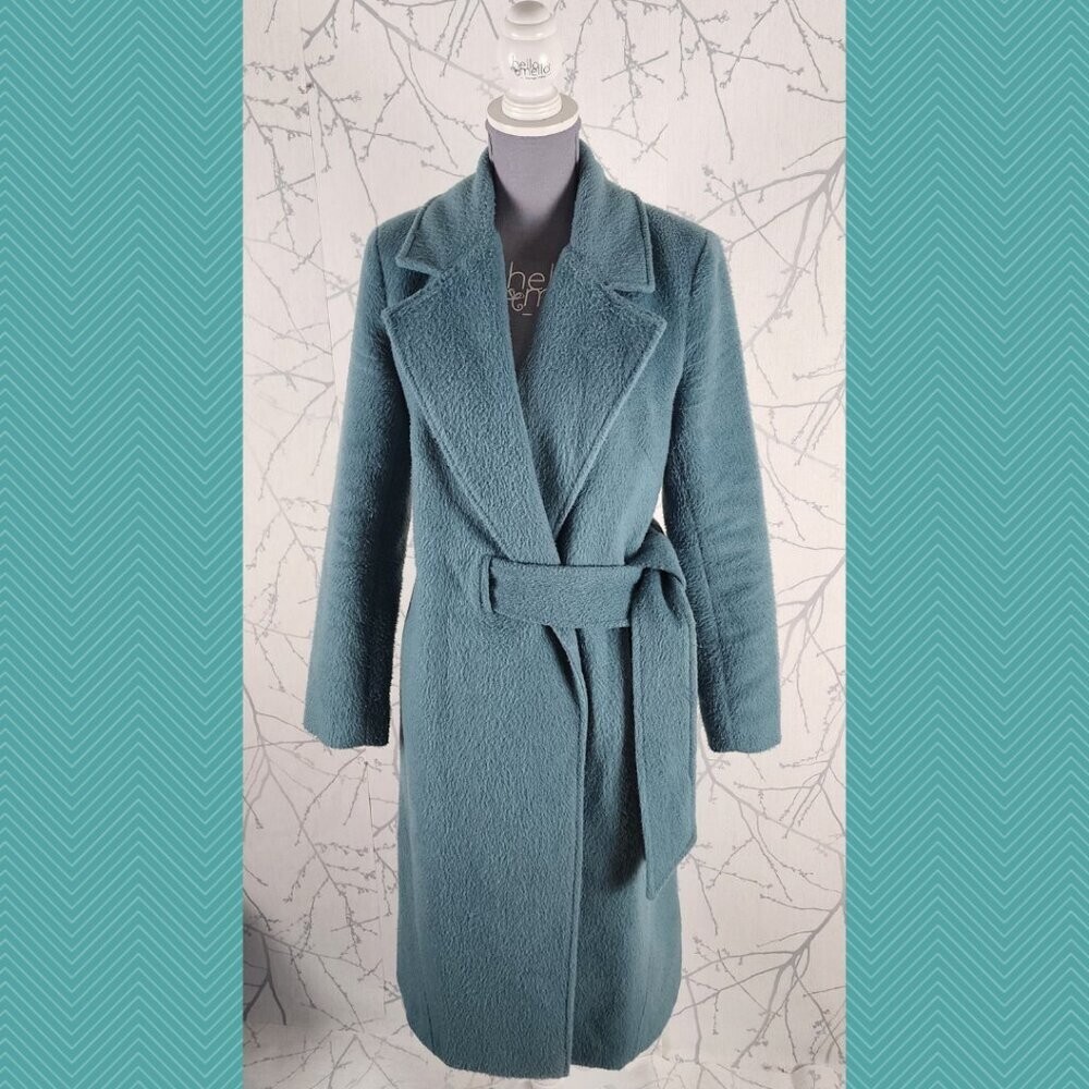 C/MEO Collective Pastel Mint Green Fuzzy Wrap Duster Coat | Women's XXS