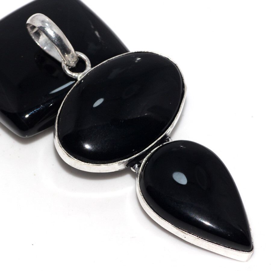 Black Onyx 925 Silver Plated 2.5