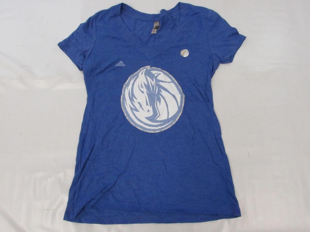 New Dallas Mavericks Womens Size M Medium Blue Adidas Short Sleeve Shirt