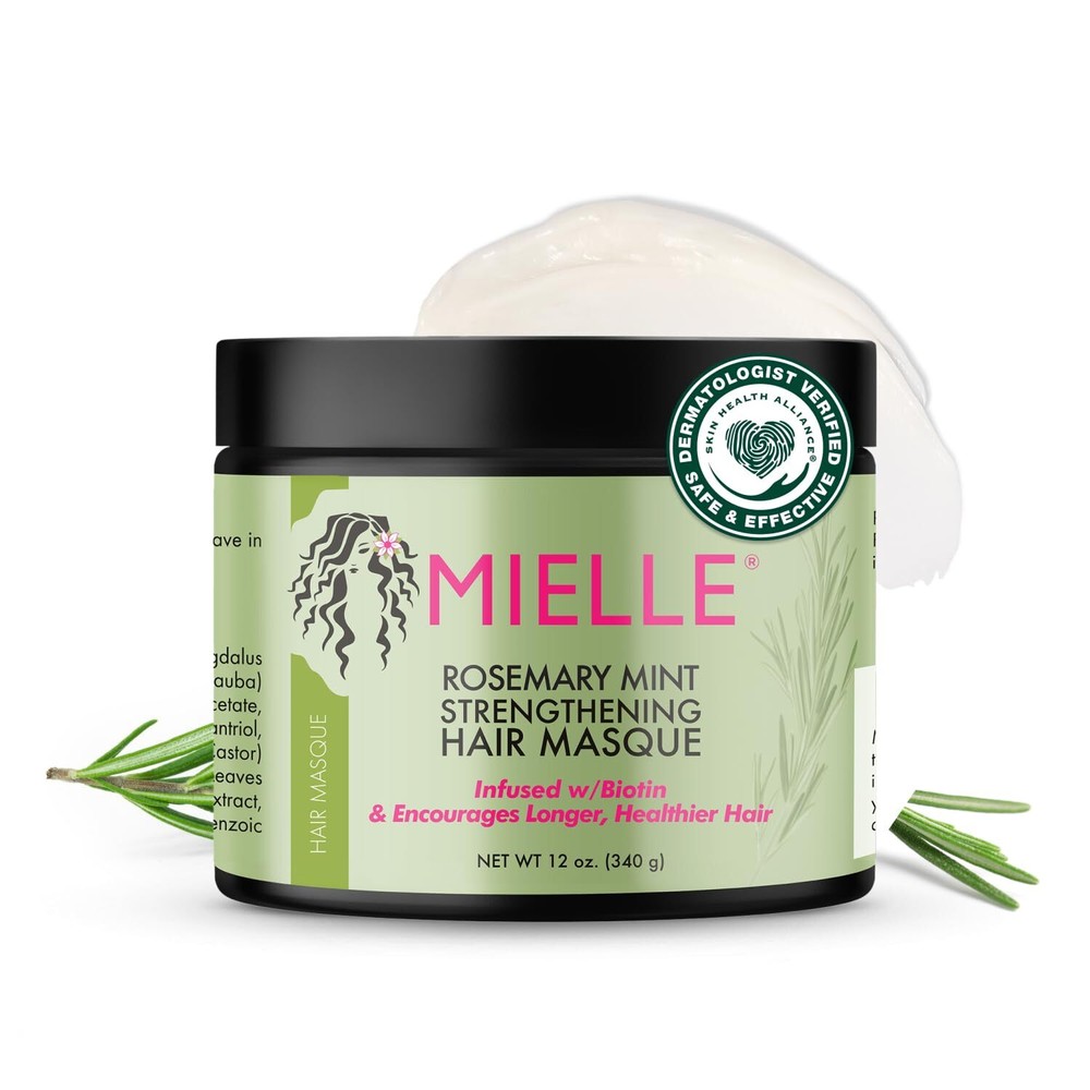 Mielle Organics Rosemary Mint Hair Masque with Essential Oil & Biotin for Stronger Hair