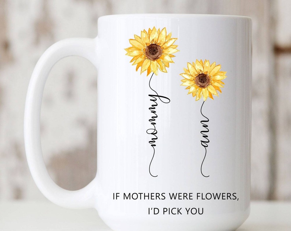 Customizable Sunflower Mug - Heartwarming Mother's Day Gift From Daughter or Kids