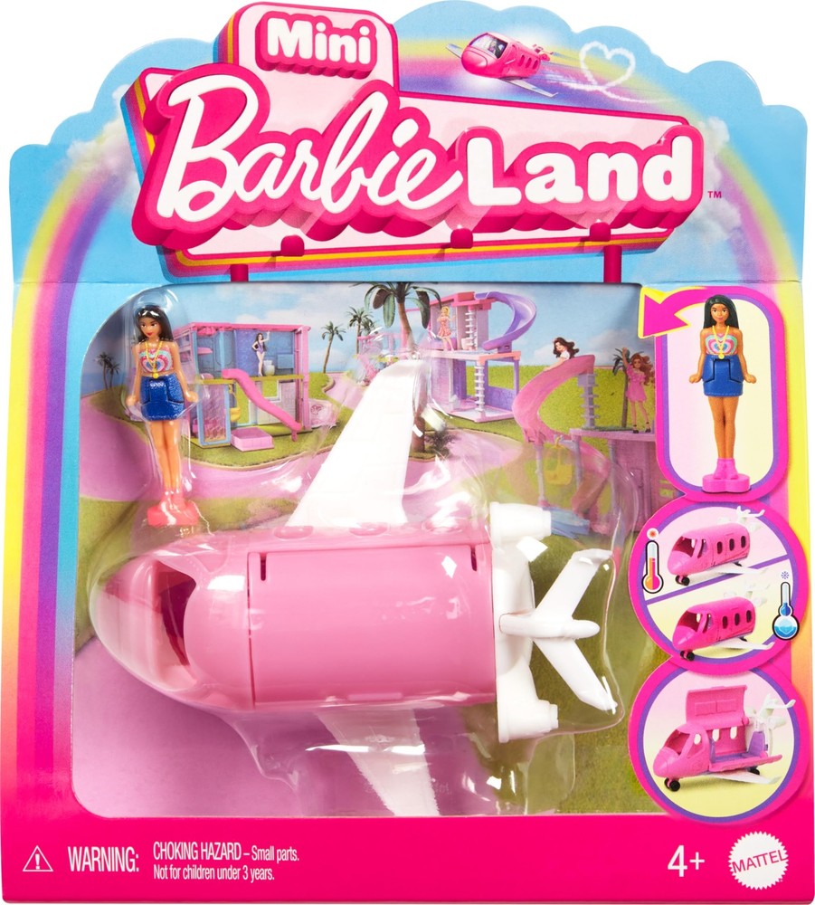 Barbie Mini BarbieLand Doll & Toy Vehicle Set, 1.5-inch Barbie Doll & Dreamplane