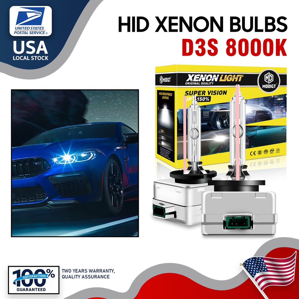 2PCS D3S Headlight Bulbs 35W 8000K 42v Replace HID Xenon Conversion Set