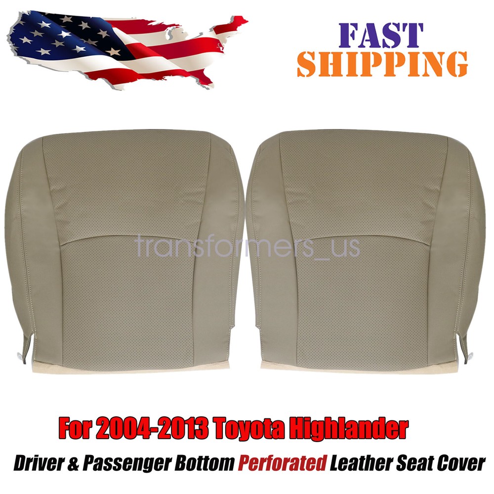 2004 to 2013 For Toyota Highlander Driver & Passenger Bottom Leather Cover Tan