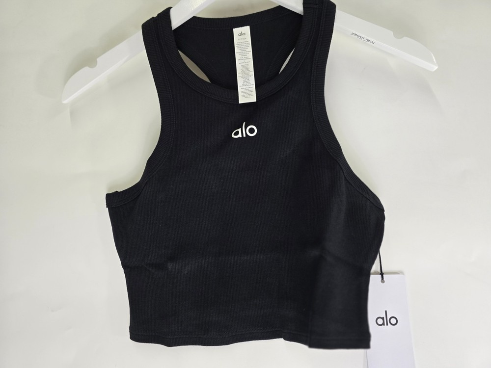 ALO ASPIRE TANK BLACK/WHITE SIZE S