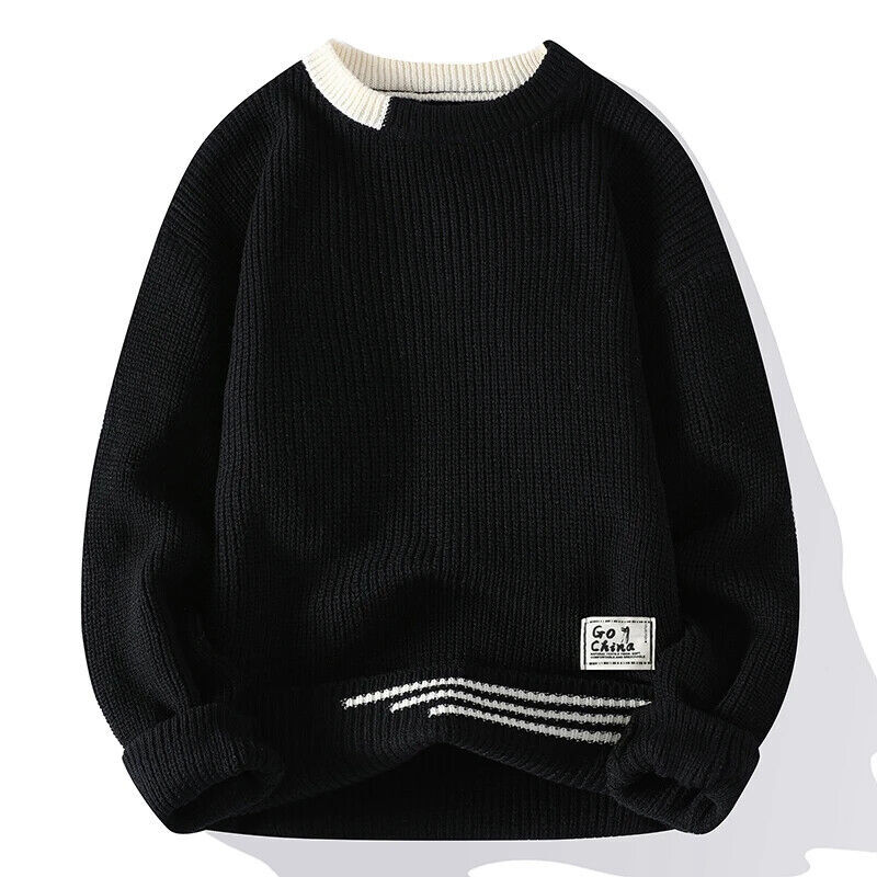 Men Sweater Male Fit Knitted Pullover Mens Retro Sweaters Multicolors Jumper