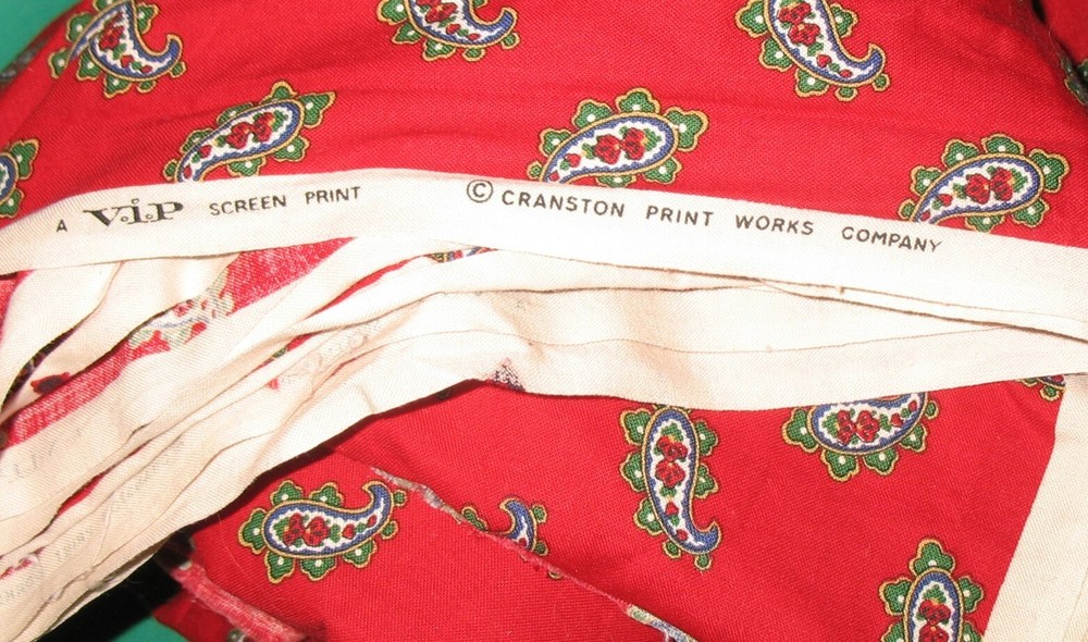 Red Cranston Fabric 44 Inch Wide 8.9 Yards Screen Print VIP by Print Works Co