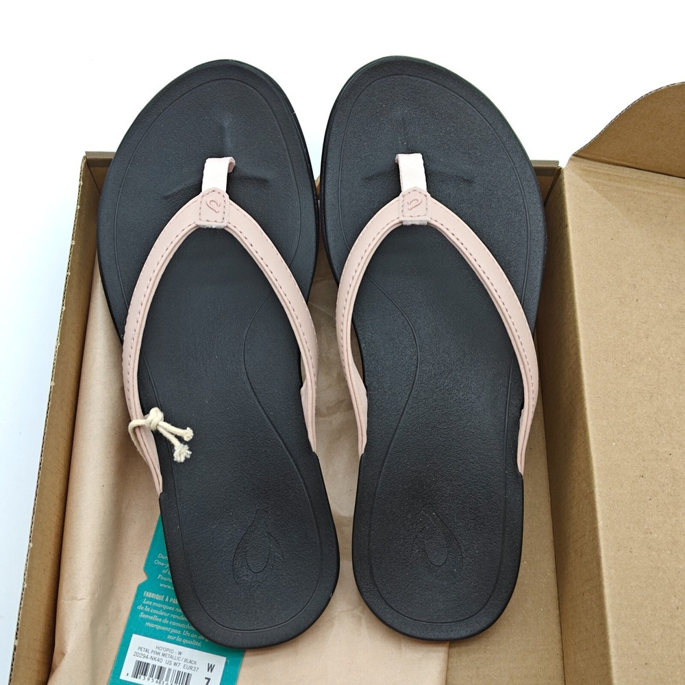 OluKai Womens HoOpio Slip On Thong Sandals Size 7 Navy Blue