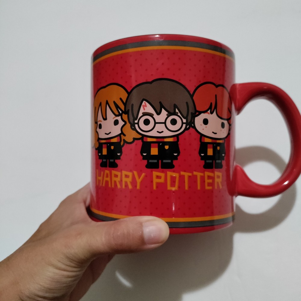 Harry Potter 20oz Red Ceramic Mug Featuring Harry Hermione Ron  