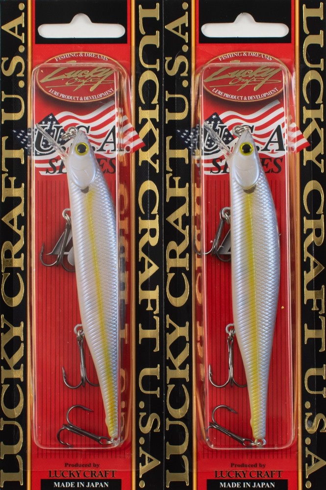 (LOT OF 2) LUCKY CRAFT LIGHTNING POINTER 110SP 1/2OZ LPT110SP-250 CHRT SHD A7222