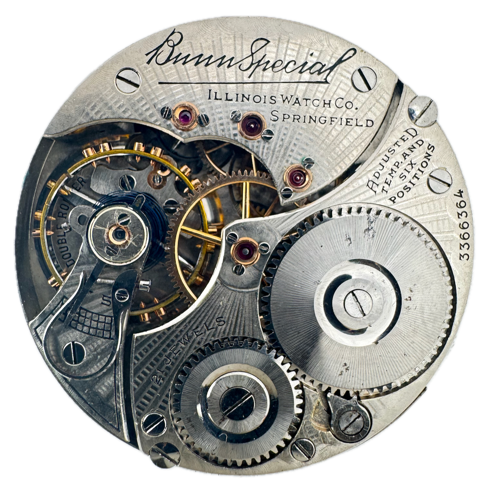 Antique 16s 1918 Illinois Bunn Special 21j Railroad Pocket Watch Movement USA