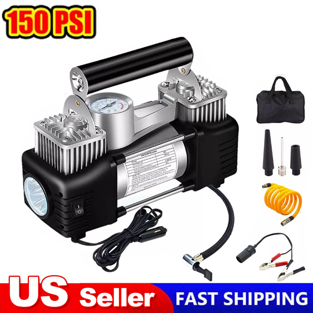Heavy Duty Portable Air Compressor 60L Car Tire Inflator Electric Pump Auto 12V