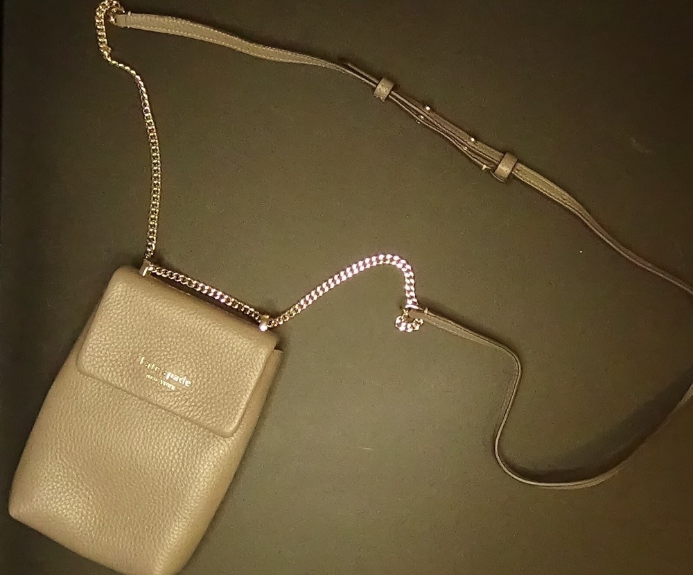 Kate Spade Bradley Leather Crossbody Phone Bag in True Taupe  