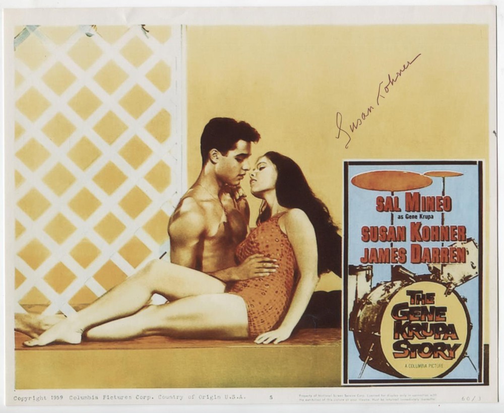 Susan Kohner Signed The Gene Krupa Story 8x10 Lobby Card Reprint w/COA WWE5-82