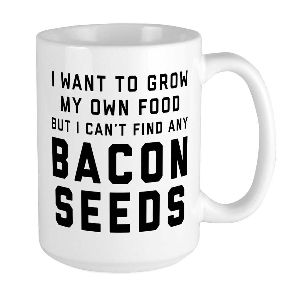 CafePress Bacon Seeds Coffee Mug, Large 15 oz. White Coffee Cup (238654644)