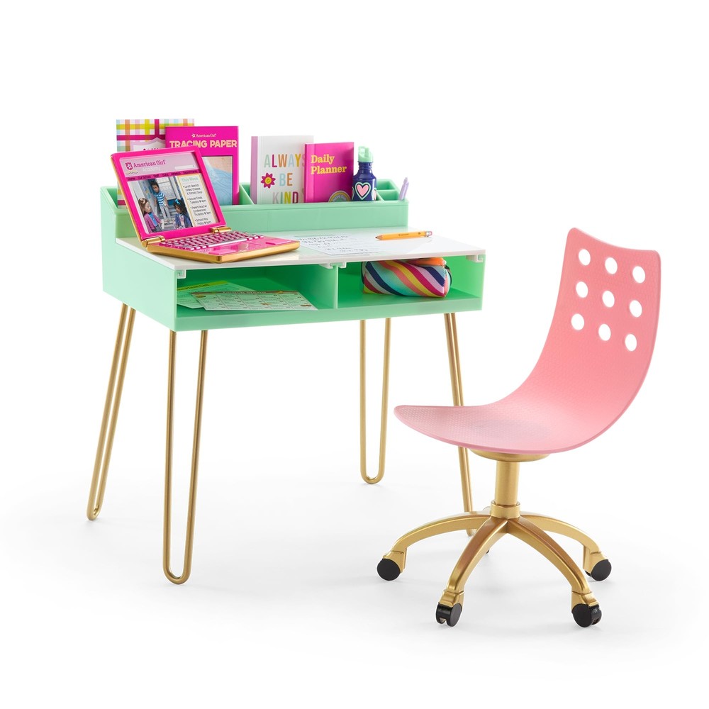 Truly Me 18-inch Doll Write On! Desk Playset with Pretend Laptop Computer and...