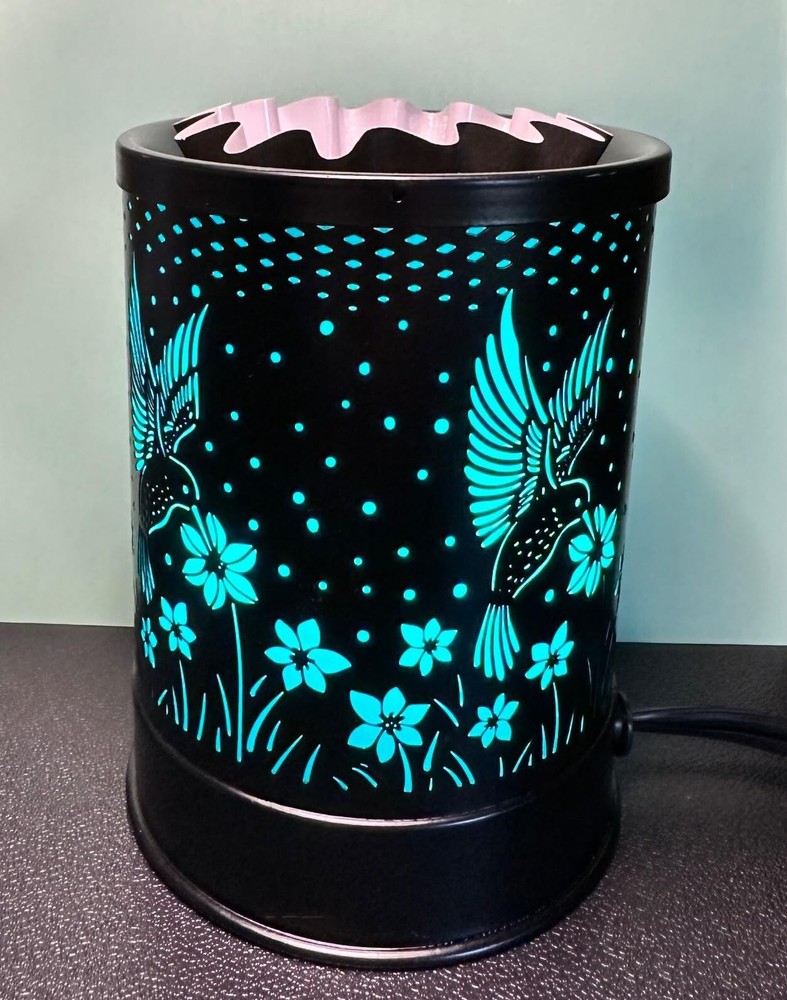 Hummingbird Wax Melt Warmer in Solid White LED Color, Metal Wax Warmer for Bedro