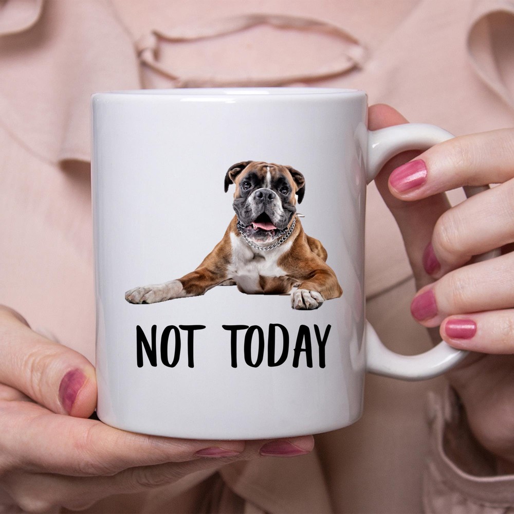 Funny Boxer Dog Mug for Lazy Dog Moms - Not Today Coffee Gift